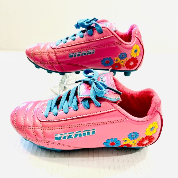 ❣️SALE❣️ Toddler Kids Size 9C Vizari Kids Girl Soccer Cleats Pink Floral - Picture 1 of 8
